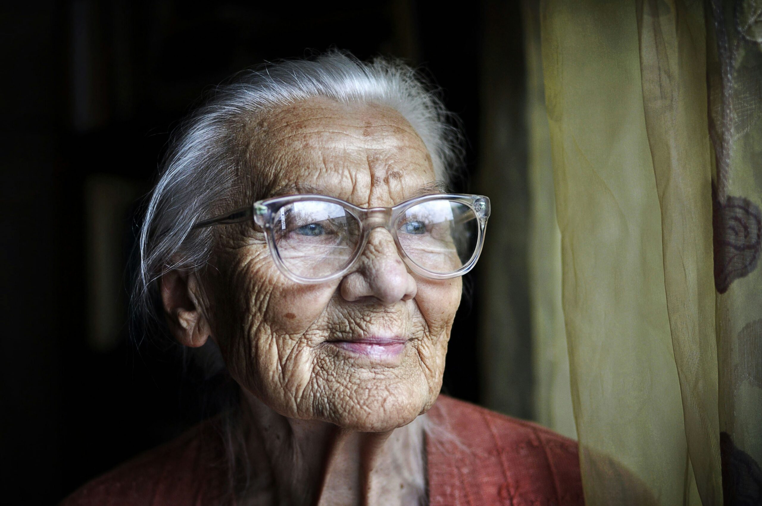 Close up of older woman